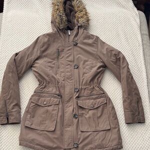 🧥 EUC Rachel Roy Faux Fur Hooded Parka Coat – Women’s Size Small
